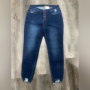 Denim blue wash Jeans super stretch size 16 NWT